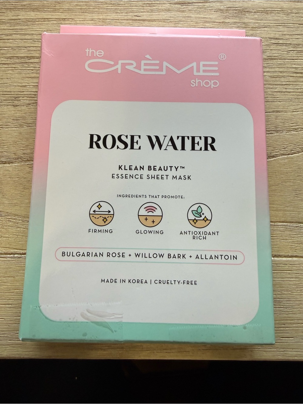 NIB The Crème Shop Rose Water Essence Sheet Mask - Set of 5